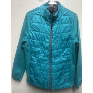 Oakley Women's Quilted Puffer Jacket Lightweight Polyester Teal Size L Zip Up